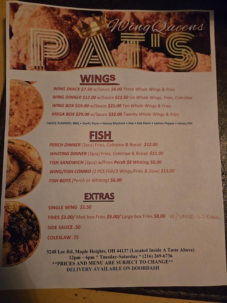 Pat's wing queen's Menu image 1